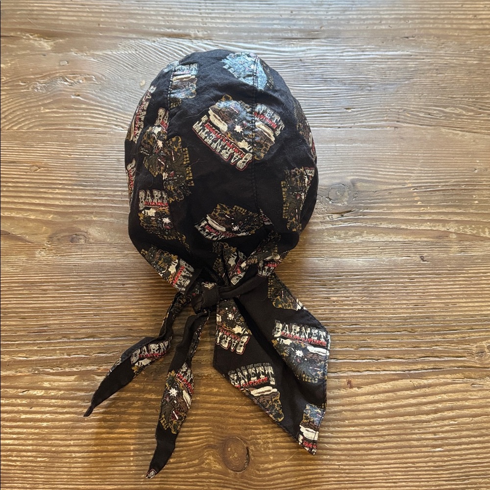 Harley-Davidson Black hat cap Do-rag tie back & tail El Paso TX Harley Biker